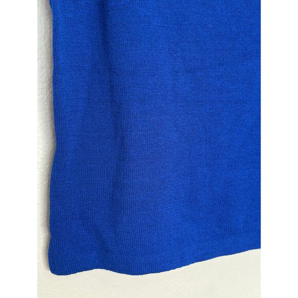 St. John M/L Royal Blue Sleeveless Knit Sweater Shell Tank Top Scoop Neck - Picture 12 of 12